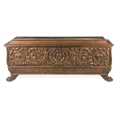 Lot 279 - Italian Baroque Walnut Cassone 17th/18th...