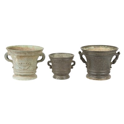 Lot 258 - Group of Three Continental Bronze Mortars...