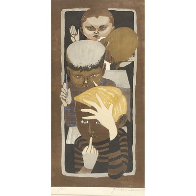 Lot 18 - Junichiro Sekino Japanese, 1914-1988 Boys...