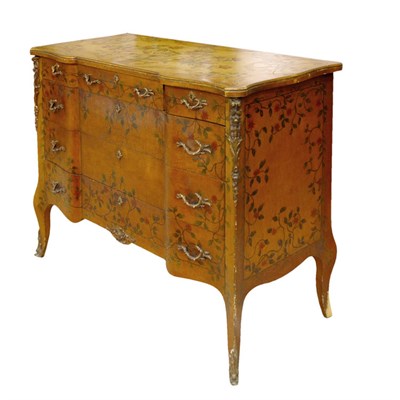 Lot 169 - Louis XV Style Floral Painted Commode Height...