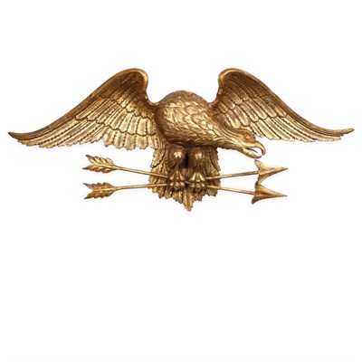 Lot 81 - Gilt-Wood Figure of an Eagle Length 45 1/2...