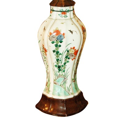 Lot 401 - Chinese Famille Verte Porcelain Vase Mounted...