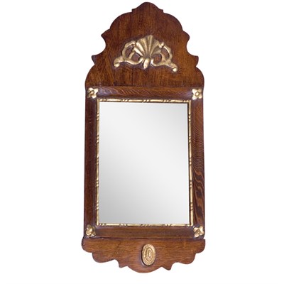 Lot 339 - Dutch Rococo Parcel Gilt Walnut and Oak Mirror...