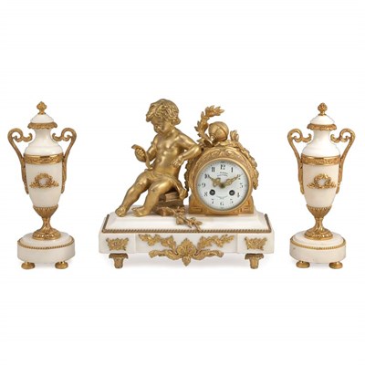 Lot 438 - Louis XVI Style Gilt-Bronze and White Marble...