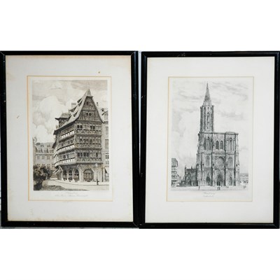 Lot 109 - Artist Unknown [STRASBOURG VIEWS] Two etchings....
