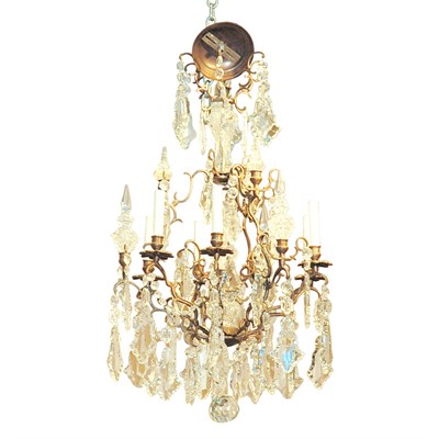 Lot 418 - Rococo Style Patinated-Metal and Glass...