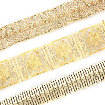 Lot 146 - Three Gold Bracelets