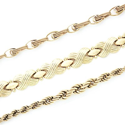 Lot 252 - Three Gold Bracelets