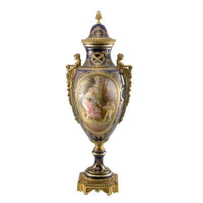 Lot 238 - Sevres Gilt-Bronze Mounted Porcelain Vase Late...
