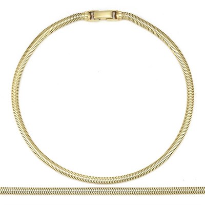 Lot 139 - Gold Snake Chain Necklace and Bracelet