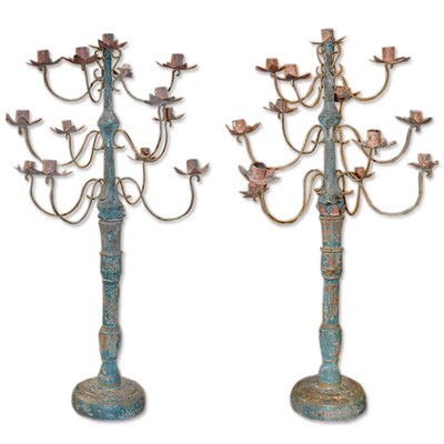 Lot 119 - Pair of Painted Wood and Tole Thirteen-Light...
