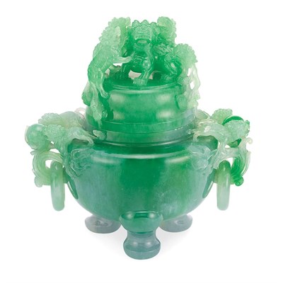 Lot 61 - Chinese Jadeite Censer 19th Century Of...