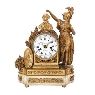 Lot 412 - Louis XVI Gilt-Bronze and Marble Mantel Clock...
