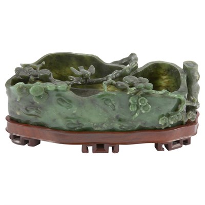Lot 300 - Chinese Spinach Jade Brushwasher 19th Century...
