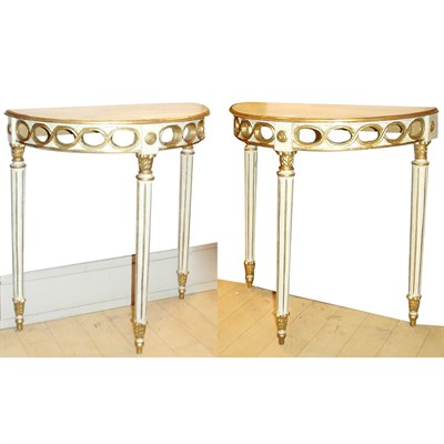 Lot 173 - Pair of Neoclassical Style Gold and Painted...