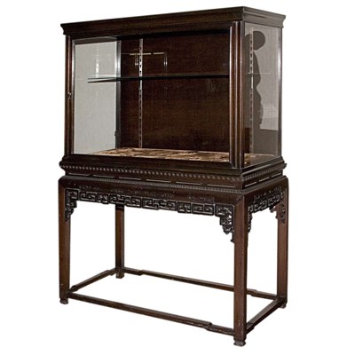Lot 175 - Chinese Hardwood Vitrine Table Early 20th...