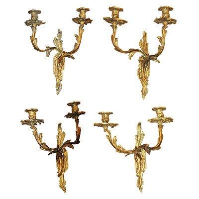 Lot 155 - Set of Four Louis XV Style Gilt-Bronze Sconces...