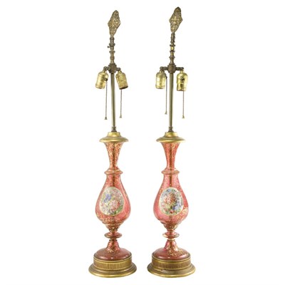 Lot 132 - Pair of Bohemian Style Gilt Decorated and...