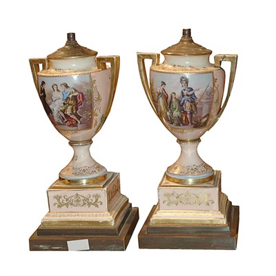 Lot 399 - Pair of Paris Porcelain Vases Each mounted as...