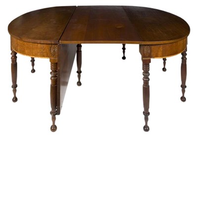 Lot 95 - Federal Style Cherry and Mahogany Drop-Leaf...