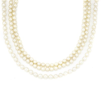 Lot 123 - Two Cultured Pearl Necklaces