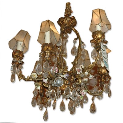 Lot 369 - Louis XV Style Gilt-Metal Porcelain and Glass...