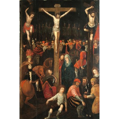 Lot 47 - Flemish School 17th Century The Crucifixion...