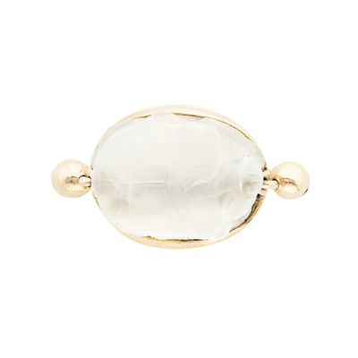 Lot 420 - Gold and Rock Crystal Scarab Swivel Ring