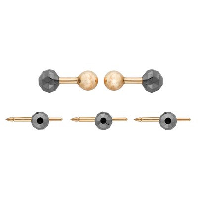 Lot 474 - Gold and Hematite Dress Set, Tiffany & Co.