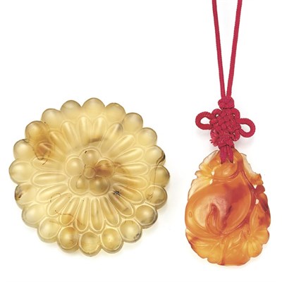 Lot 419 - Two Carved Agate Pendants