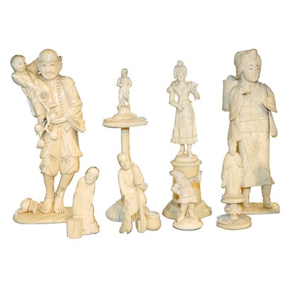 Lot 487 - Group of Ivory Figures and Figural Groups...