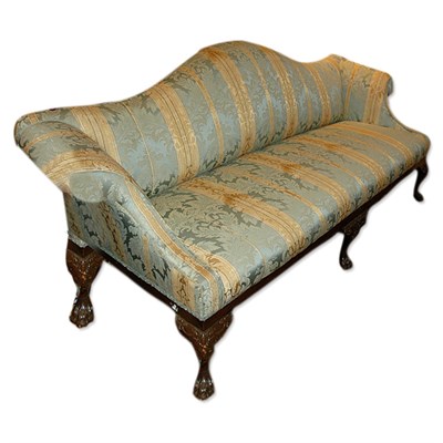 Lot 440 - George III Style Upholstered Mahogany Camel...
