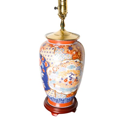 Lot 355 - Japanese Imari Porcelain Lamp Height 14 inches.