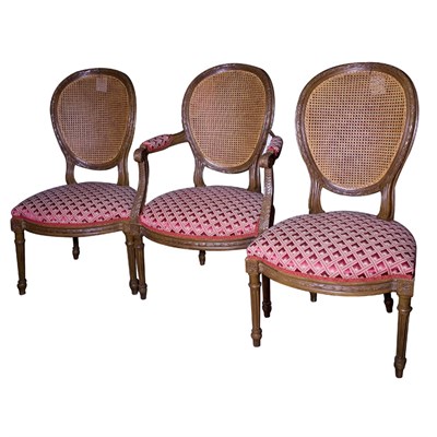 Lot 403 - Set of Eight Louis XVI Style Carved Mahogany...
