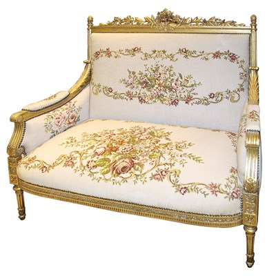 Lot 1414 - Louis XVI Style Gilt-Wood Needlepoint...