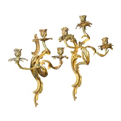 Lot 435 - Companion Pair of Louis XV Style Gilt-Metal...