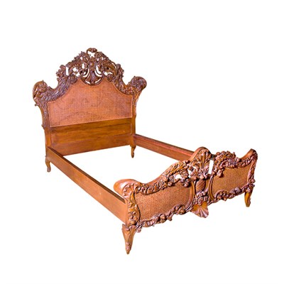 Lot 123 - Continental Rococo Style Carved and Caned...