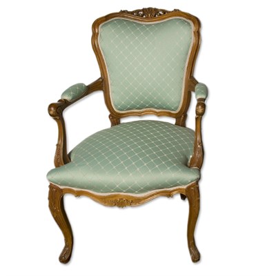 Lot 274 - Louis XV Style Carved Mahogany Fauteuil The...