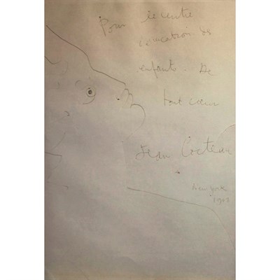 Lot 15 - Jean Cocteau French, 1889-1963 Face in Profile,...