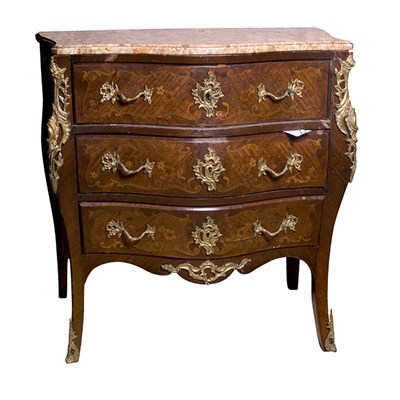 Lot 574 - Louis XV Style Gilt-Metal Mounted Marquetry...