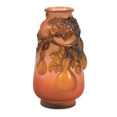 Lot 387 - Galle Mold Blown Cameo Glass Gourd Vase Of...