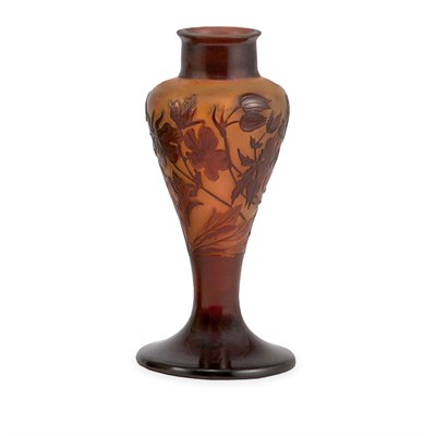Lot 389 - Galle Acid Etched Cameo Glass Bud Vase Circa...