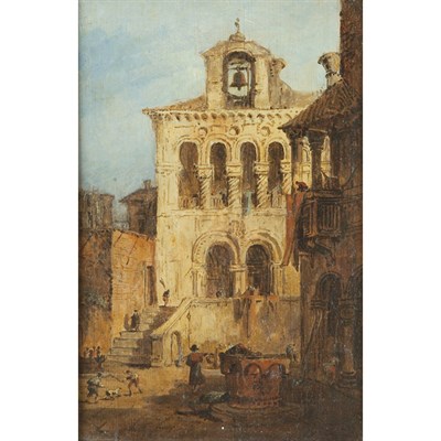 Lot 99 - Follower of Francesco Guardi Capriccio with...