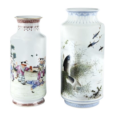 Lot 59 - Two Chinese Famille Rose Enameled Porcelain...