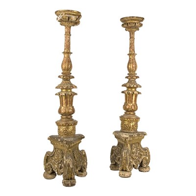 Lot 274 - Pair of Italian Baroque Style Gilt-Wood Altar...