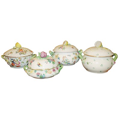 Lot 474A - Four Herend Porcelain Tureens