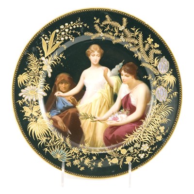 Lot 424 - Vienna Style Gilt and Enameled Porcelain Plate...