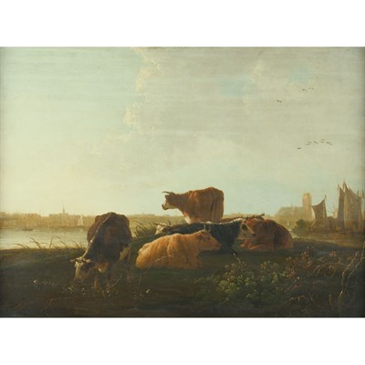 Lot 57 - Circle of Aelbert Cuyp Cows Resting on the...