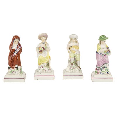 Lot 414 - Set of Four English Pearlware Figures 19th...