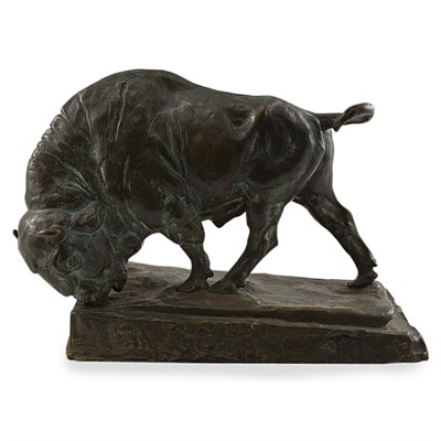 Lot 244 - Bronze Figure of a Buffalo Modeled in a...